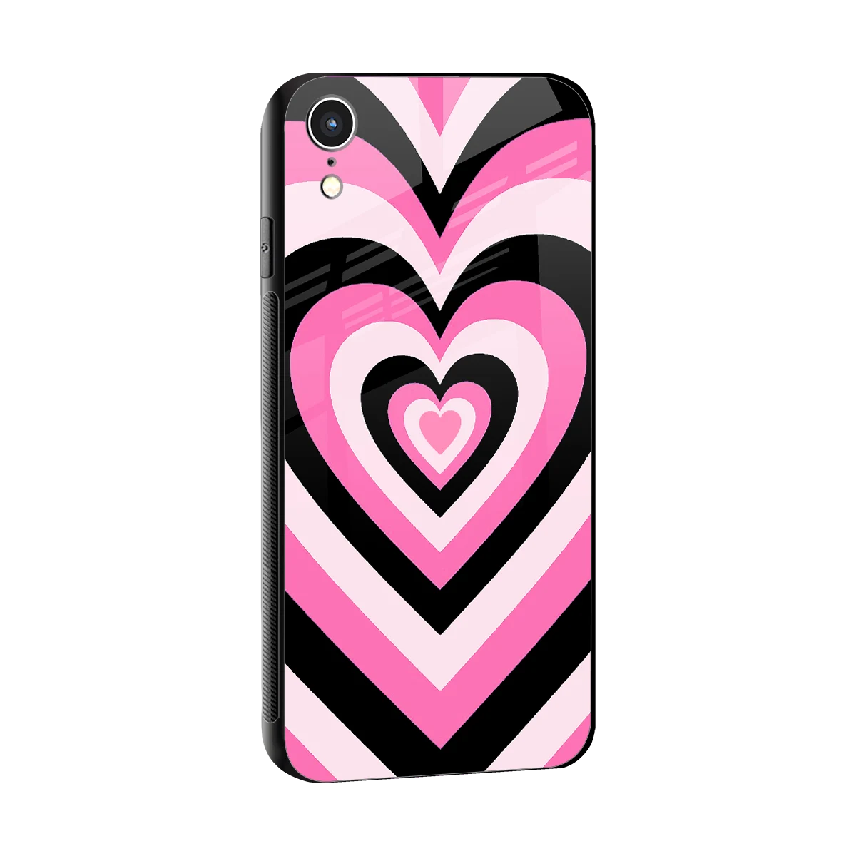 Y2K Bubblegum Hearts sleek iphone xr cover with tempered glass back and TPU edges