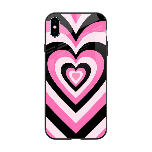 Y2K Bubblegum Hearts back phone cover | glass case for iphone xs max