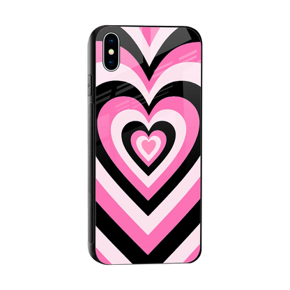 Y2K Bubblegum Hearts sleek iphone xs max cover with tempered glass back and TPU edges