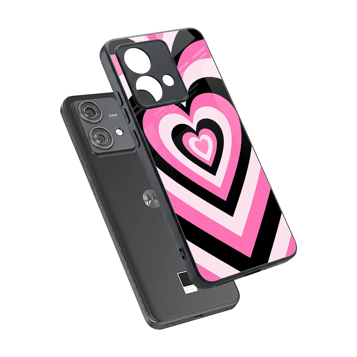 Y2K Bubblegum Hearts sleek motorola edge 40 neo 5g cover with tempered glass back and TPU edges
