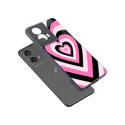 Y2K Bubblegum Hearts sleek motorola edge 50 fusion cover with tempered glass back and TPU edges