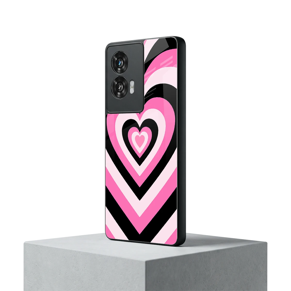 Y2K Bubblegum Hearts motorola edge 50 fusion mobile cover | shockproof glass phone case