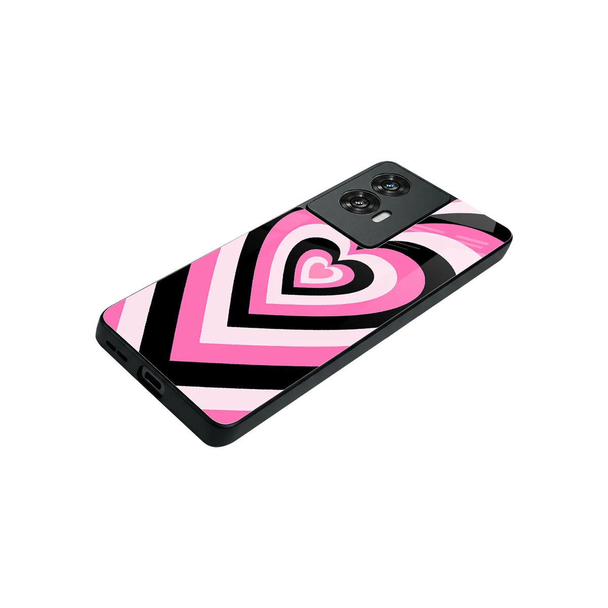 Y2K Bubblegum Hearts stylish phone case for motorola edge 50 fusion | glossy glass and slim fit
