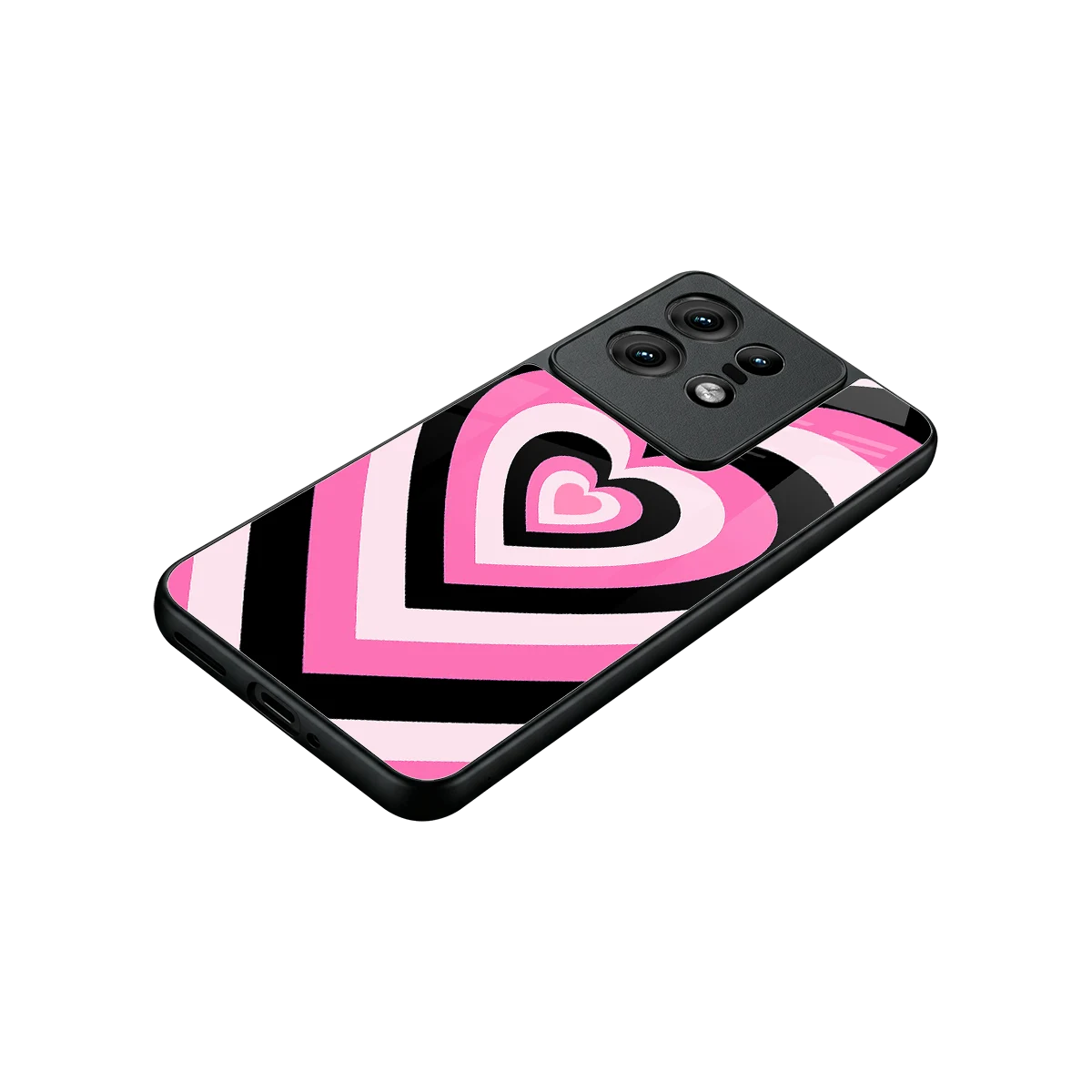 Y2K Bubblegum Hearts stylish phone case for motorola edge 50 pro | glossy glass and slim fit