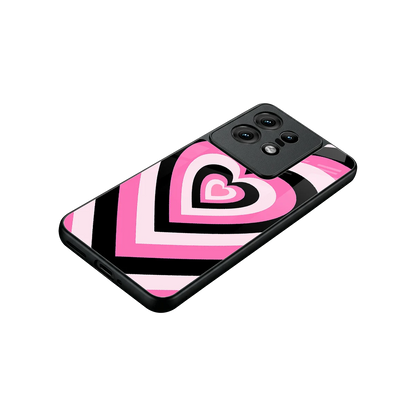 Y2K Bubblegum Hearts stylish phone case for motorola edge 50 pro | glossy glass and slim fit
