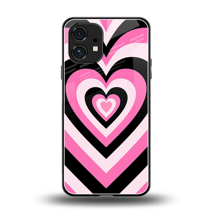 Y2K Bubblegum Hearts back phone cover | glass case for nothing phone 1