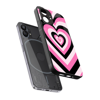 Y2K Bubblegum Hearts sleek nothing phone 1 cover with tempered glass back and TPU edges