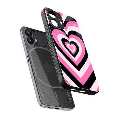 Y2K Bubblegum Hearts sleek nothing phone 2 cover with tempered glass back and TPU edges