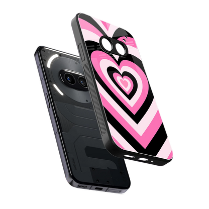 Y2K Bubblegum Hearts sleek nothing phone 2a cover with tempered glass back and TPU edges