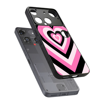 Y2K Bubblegum Hearts sleek nothing phone 3 cover with tempered glass back and TPU edges