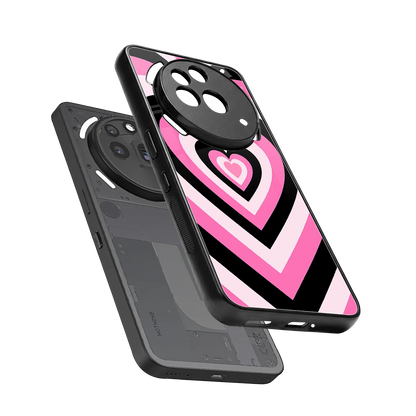 Y2K Bubblegum Hearts sleek nothing phone 3a pro cover with tempered glass back and TPU edges