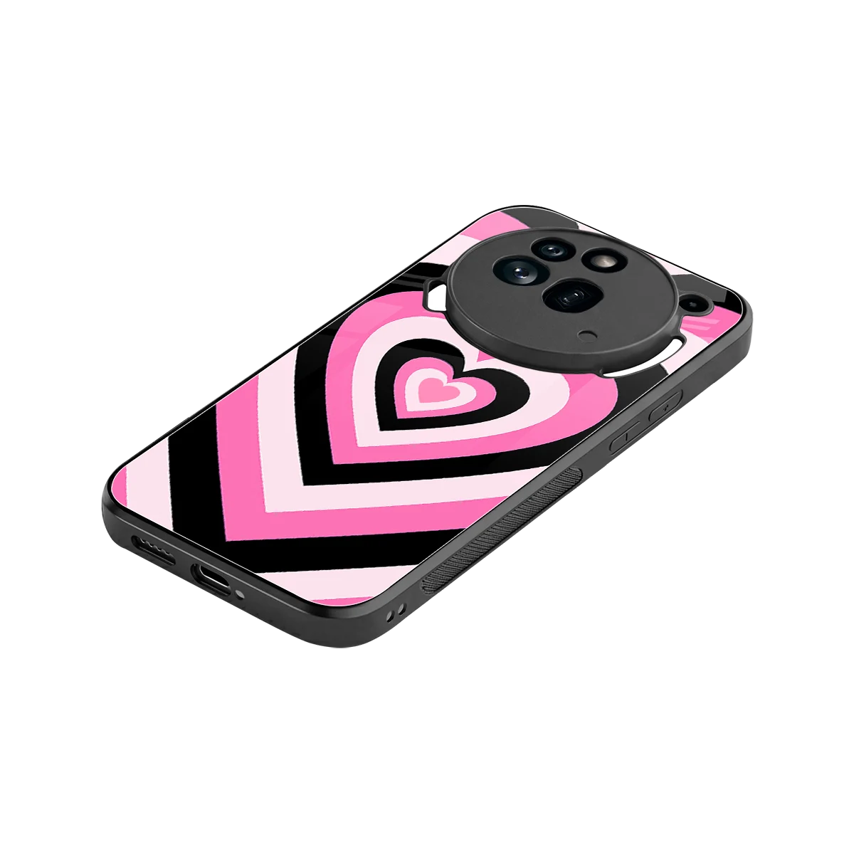 Y2K Bubblegum Hearts stylish phone case for nothing phone 3a pro | glossy glass and slim fit