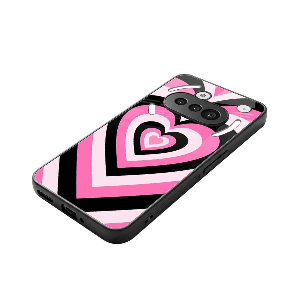 Y2K Bubblegum Hearts stylish phone case for nothing phone 3a | glossy glass and slim fit