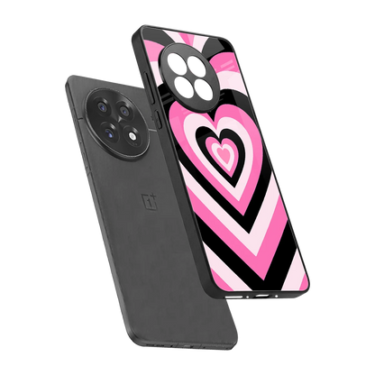 Y2K Bubblegum Hearts sleek oneplus 13r cover with tempered glass back and TPU edges