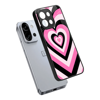 Y2K Bubblegum Hearts sleek oneplus 13s cover with tempered glass back and TPU edges