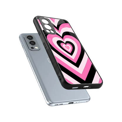 Y2K Bubblegum Hearts sleek oneplus nord 2 cover with tempered glass back and TPU edges