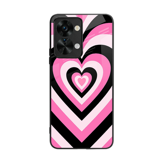 Y2K Bubblegum Hearts back phone cover | glass case for oneplus nord 2t
