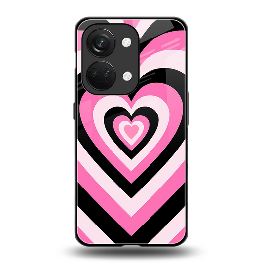 Y2K Bubblegum Hearts back phone cover | glass case for oneplus nord 3