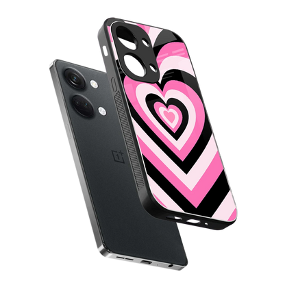 Y2K Bubblegum Hearts sleek oneplus nord 3 cover with tempered glass back and TPU edges