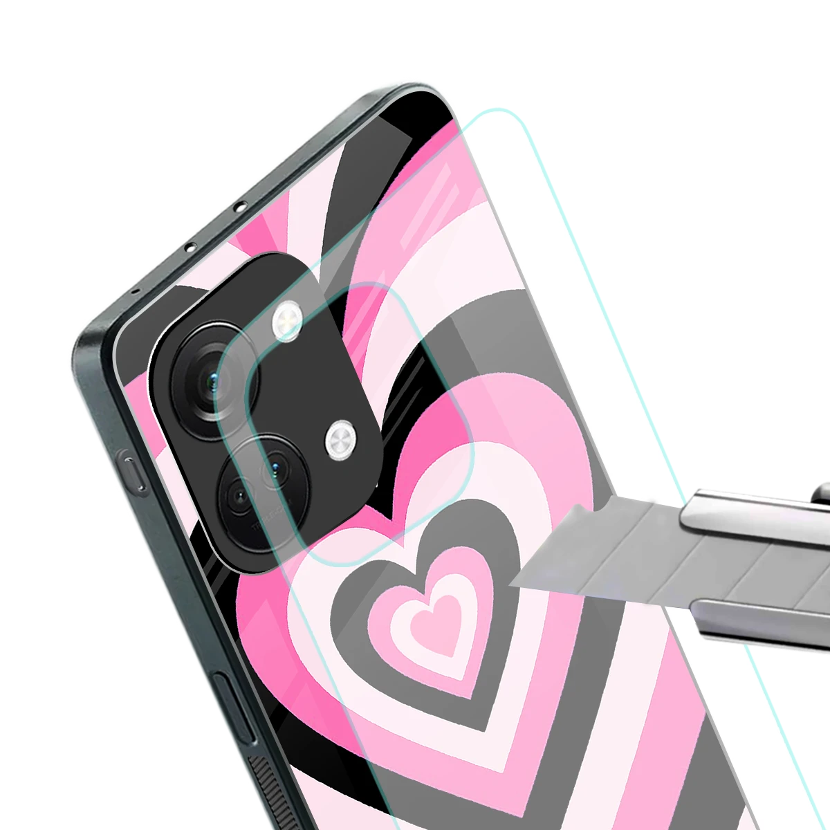 Y2K Bubblegum Hearts stylish phone case for oneplus nord 3 | glossy glass and slim fit