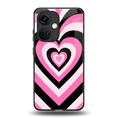 Y2K Bubblegum Hearts back phone cover | glass case for oneplus nord ce 3