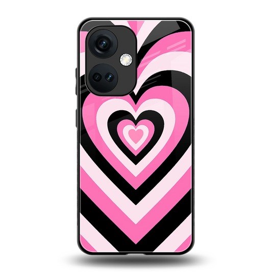 Y2K Bubblegum Hearts back phone cover | glass case for oneplus nord ce 3