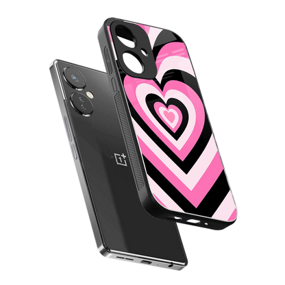Y2K Bubblegum Hearts sleek oneplus nord ce 3 cover with tempered glass back and TPU edges
