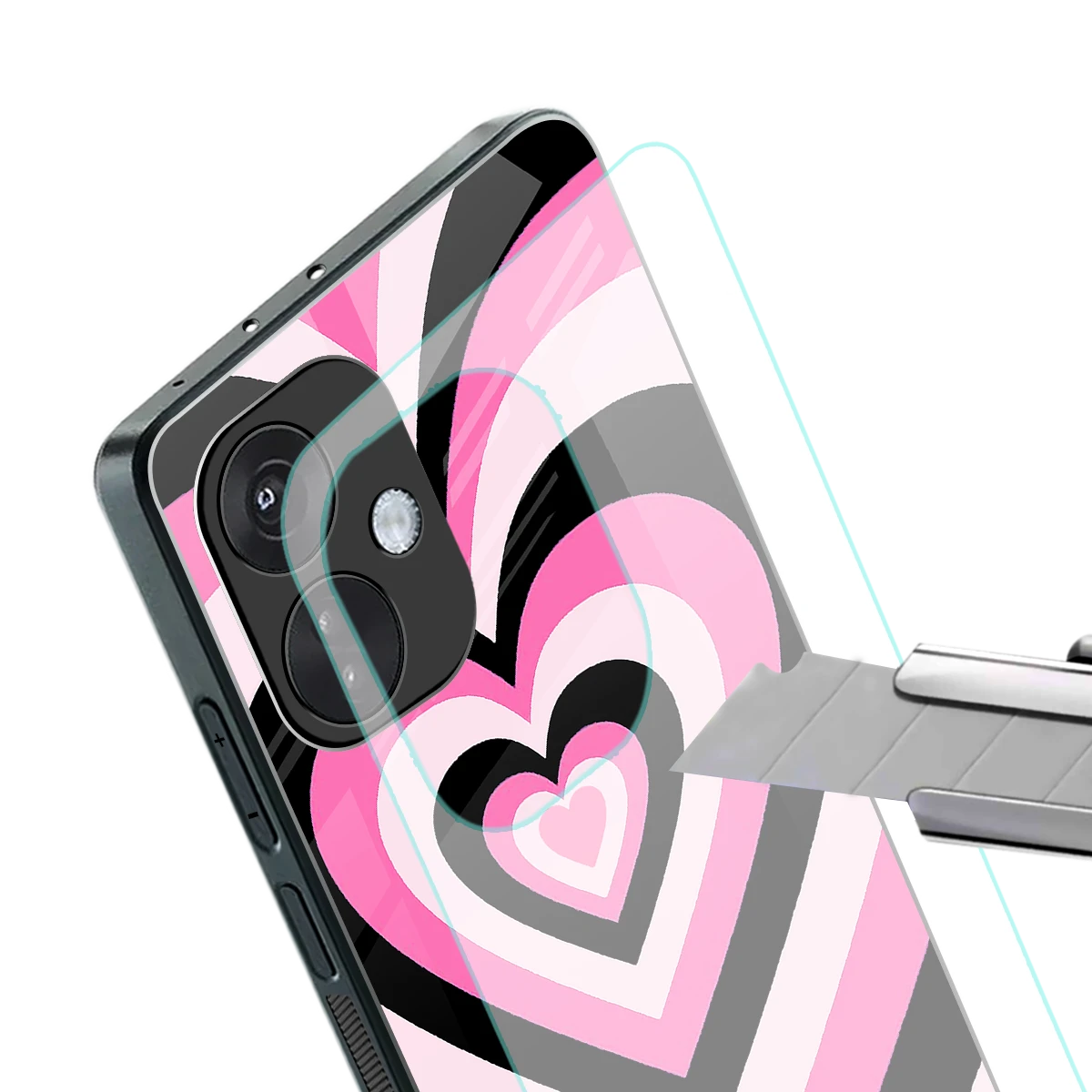 Y2K Bubblegum Hearts stylish phone case for oneplus nord ce 3 | glossy glass and slim fit