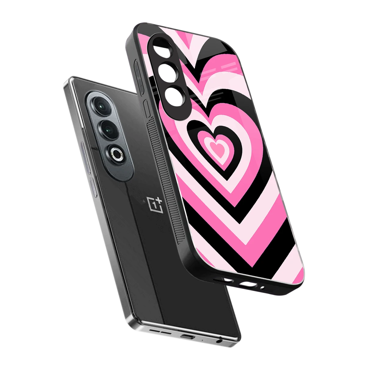 Y2K Bubblegum Hearts sleek oneplus nord ce 4 cover with tempered glass back and TPU edges