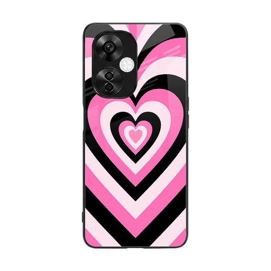 Y2K Bubblegum Hearts back phone cover | glass case for oneplus nord ce 3 lite
