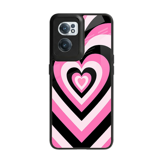 Y2K Bubblegum Hearts back phone cover | glass case for oneplus nord ce 2
