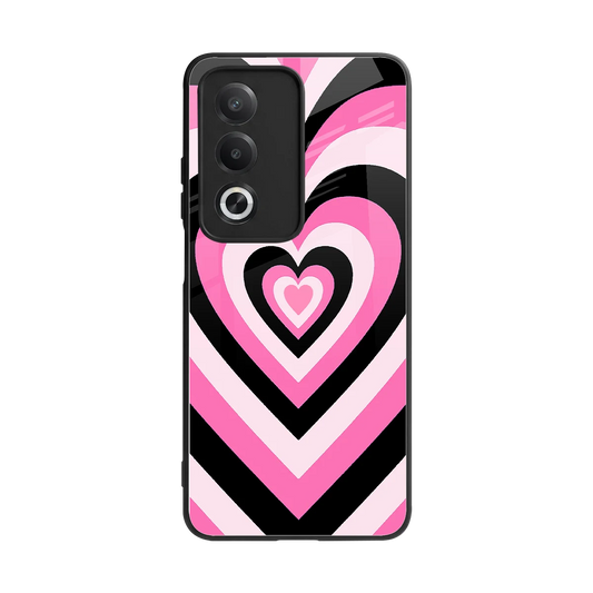 Y2K Bubblegum Hearts back phone cover | glass case for oppo a3 pro