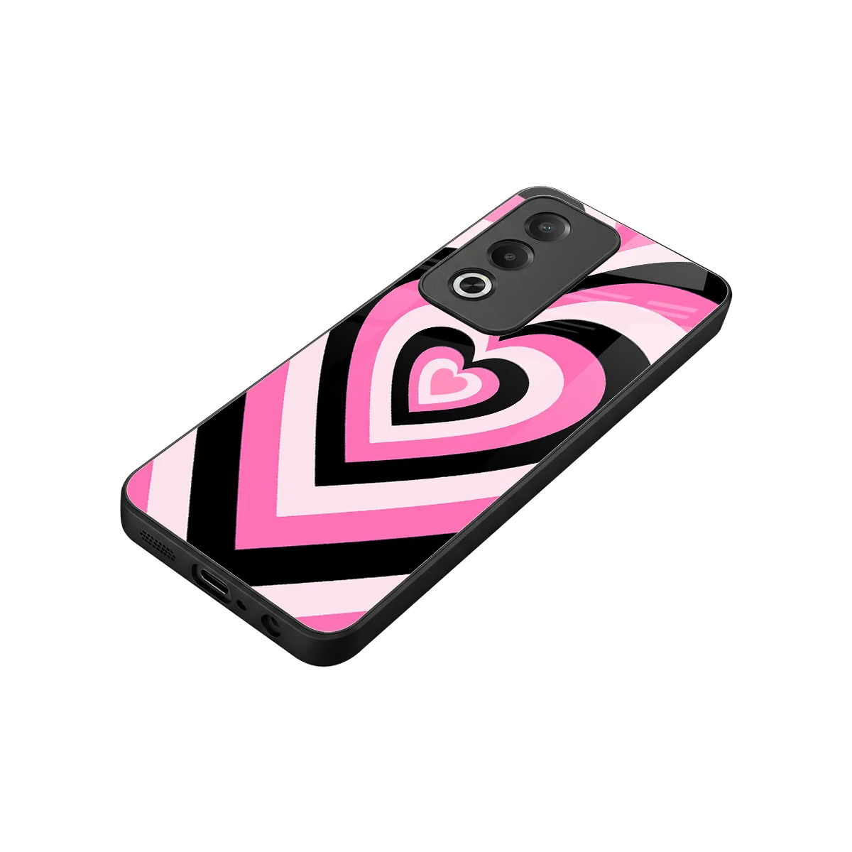 Y2K Bubblegum Hearts stylish phone case for oppo a3 pro | glossy glass and slim fit