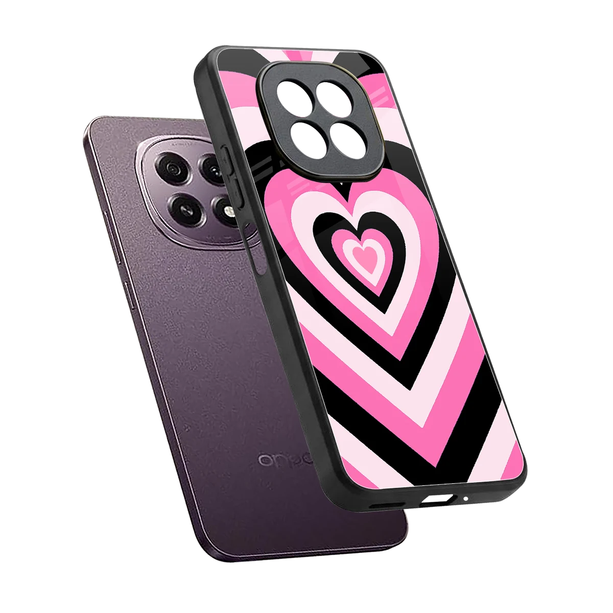 Y2K Bubblegum Hearts sleek oppo f29 5g cover with tempered glass back and TPU edges