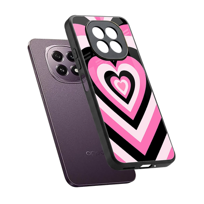 Y2K Bubblegum Hearts sleek oppo f29 5g cover with tempered glass back and TPU edges
