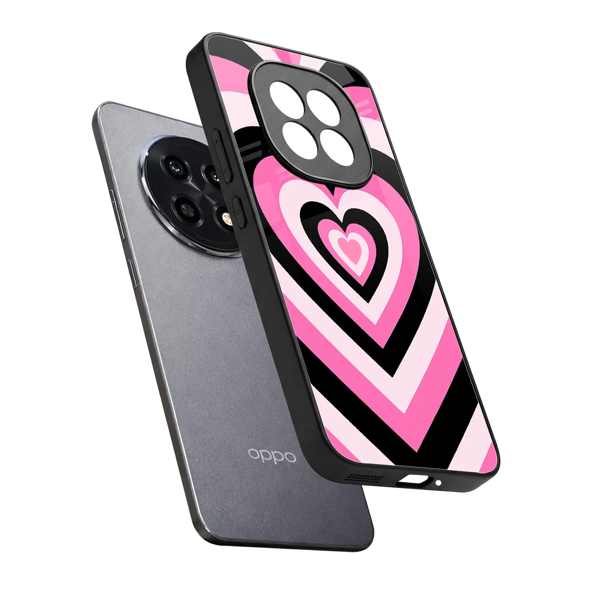 Y2K Bubblegum Hearts sleek oppo f29 pro 5g cover with tempered glass back and TPU edges