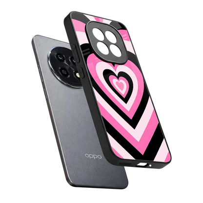 Y2K Bubblegum Hearts sleek oppo f29 pro 5g cover with tempered glass back and TPU edges
