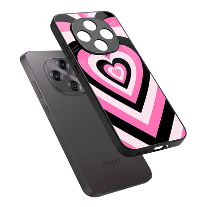 Y2K Bubblegum Hearts sleek oppo f31 pro 5g cover with tempered glass back and TPU edges