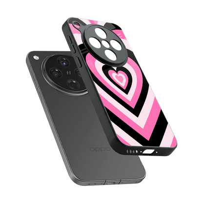 Y2K Bubblegum Hearts sleek oppo find x8 cover with tempered glass back and TPU edges