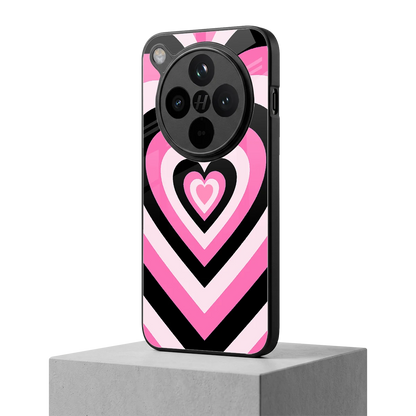 Y2K Bubblegum Hearts oppo find x8 mobile cover | shockproof glass phone case