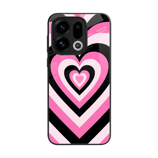 Y2K Bubblegum Hearts back phone cover | glass case for oppo find x9