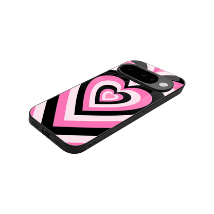 Y2K Bubblegum Hearts stylish phone case for google pixel 10 | glossy glass and slim fit