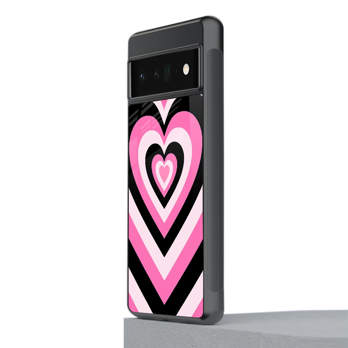Y2K Bubblegum Hearts stylish phone case for google pixel 6 pro | glossy glass and slim fit
