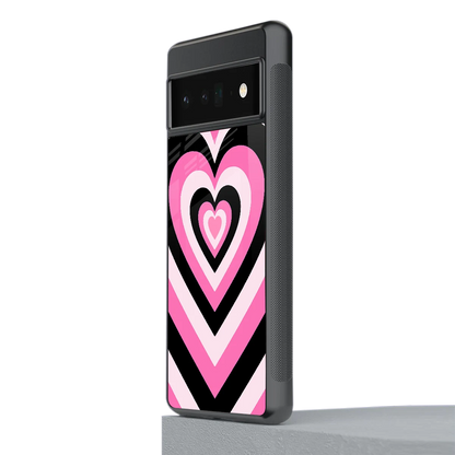Y2K Bubblegum Hearts stylish phone case for google pixel 6 pro | glossy glass and slim fit