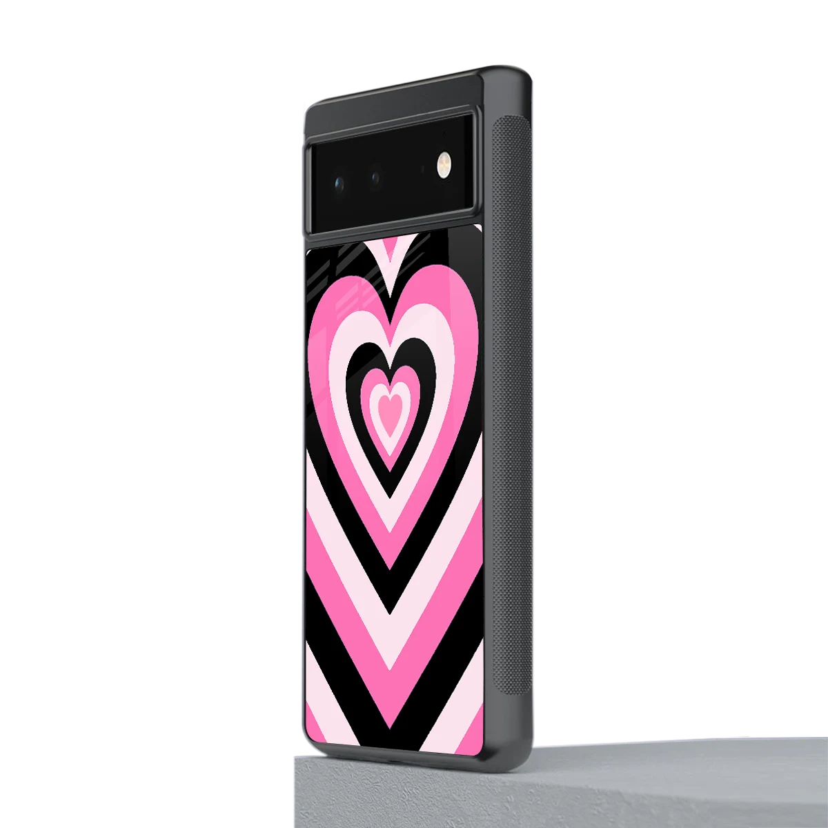 Y2K Bubblegum Hearts stylish phone case for google pixel 6a | glossy glass and slim fit