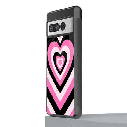 Y2K Bubblegum Hearts stylish phone case for google pixel 7 pro | glossy glass and slim fit