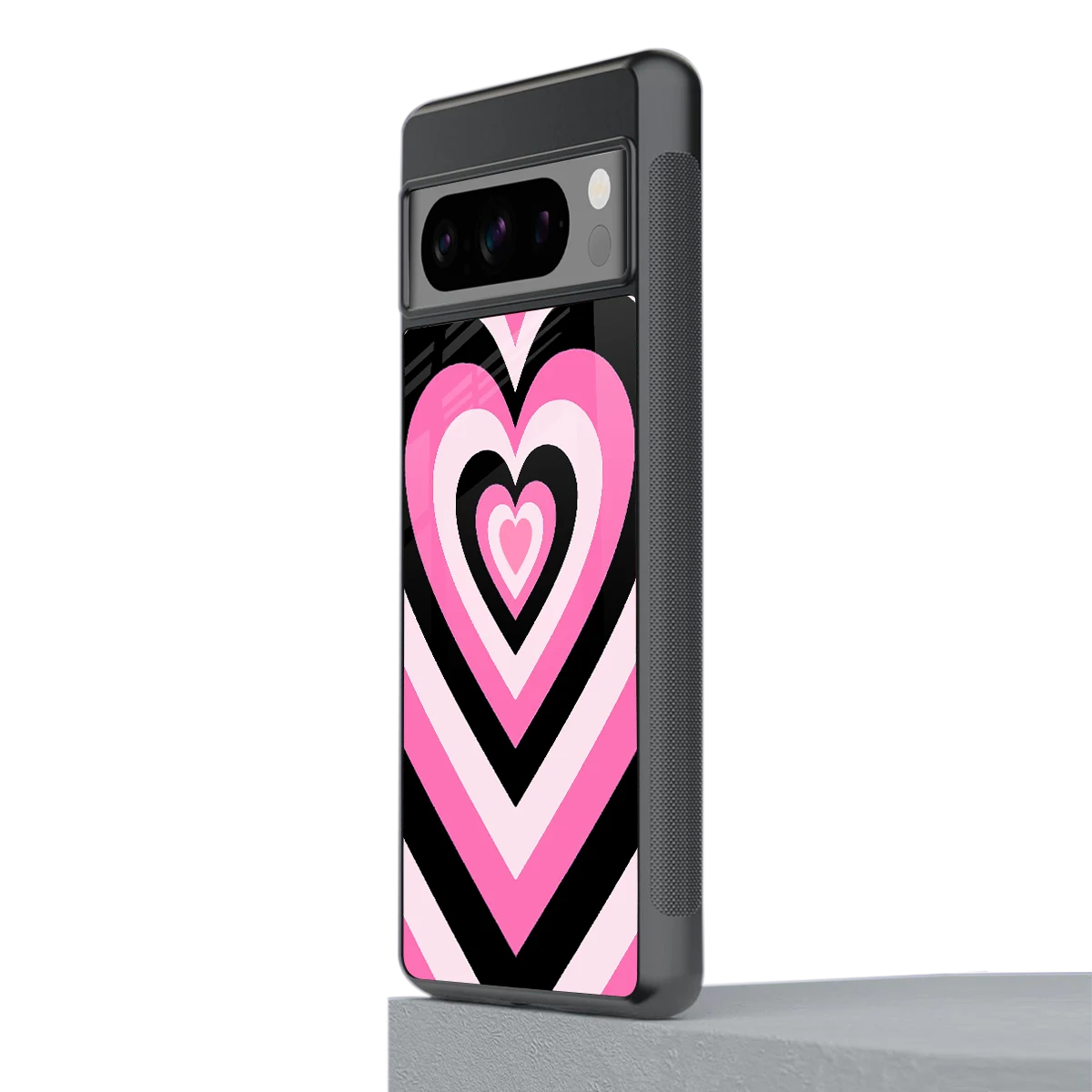 Y2K Bubblegum Hearts stylish phone case for google pixel 8 pro | glossy glass and slim fit