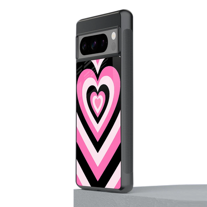 Y2K Bubblegum Hearts stylish phone case for google pixel 8 pro | glossy glass and slim fit