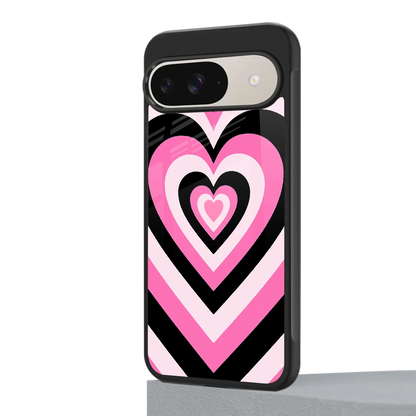 Y2K Bubblegum Hearts google pixel 9 mobile cover | shockproof glass phone case
