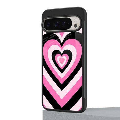 Y2K Bubblegum Hearts google pixel 9 pro xl mobile cover | shockproof glass phone case